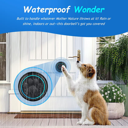Soft Ring Blk Dog Bells to Go Outside-Dog Door Bell (1 Bell + 1 Receiver)