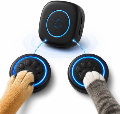 Soft Ring Blk Dog Bells to Go Outside-Dog Door Bell (1 Bell + 1 Receiver)