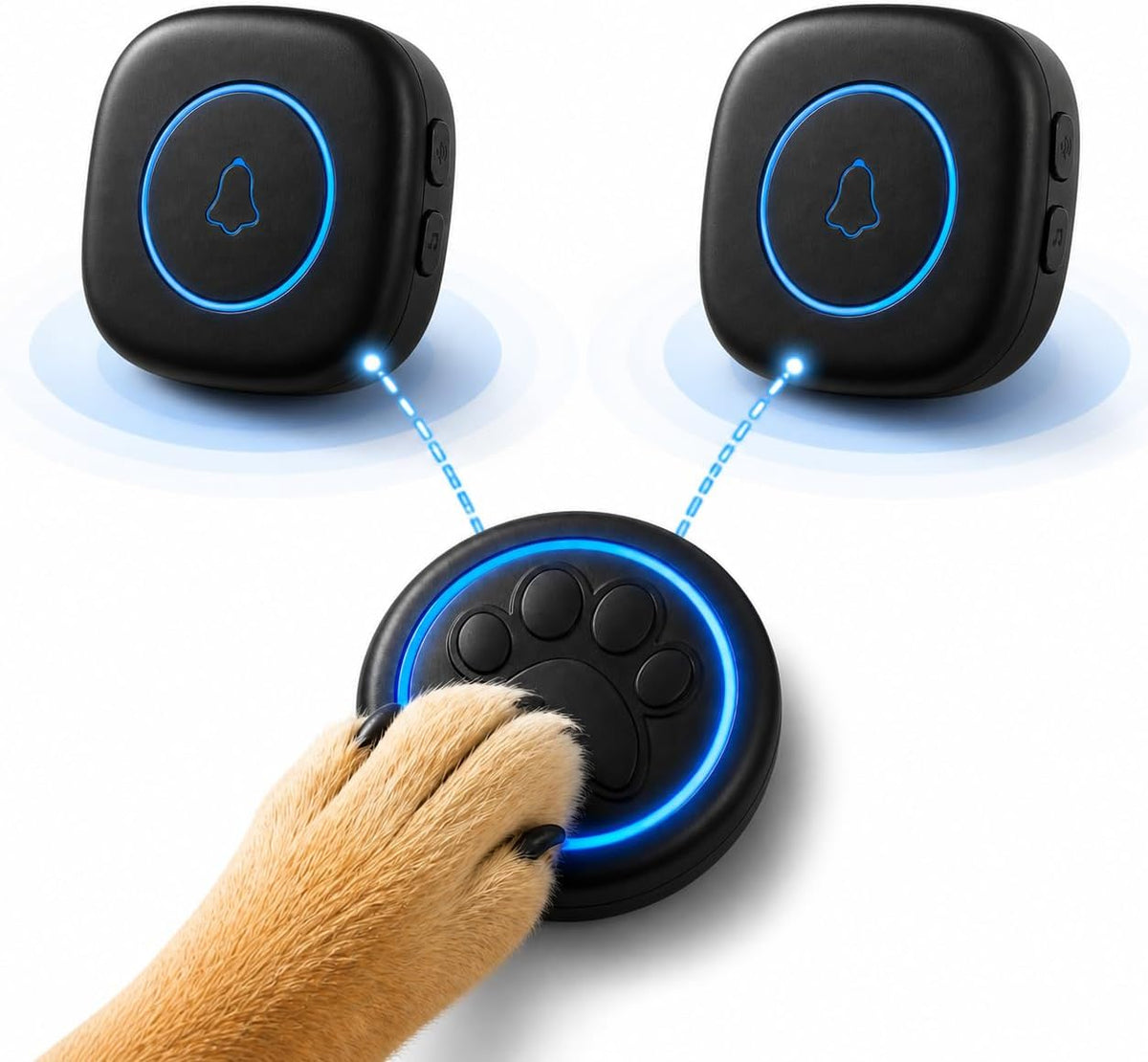 Soft Ring Blk Dog Bells to Go Outside-Dog Door Bell (1 Bell + 1 Receiver)