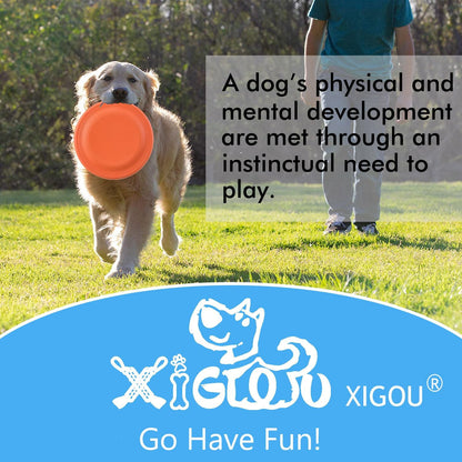Dog Flying Disc - Durable Rubber Flying Disc Dog Toy - 9.25" Indestructible Rubber Dog Flying Discs Flyer Dog Toys - Puncture Resistant & Bite Resistant Extremely - for Medium Large Dogs