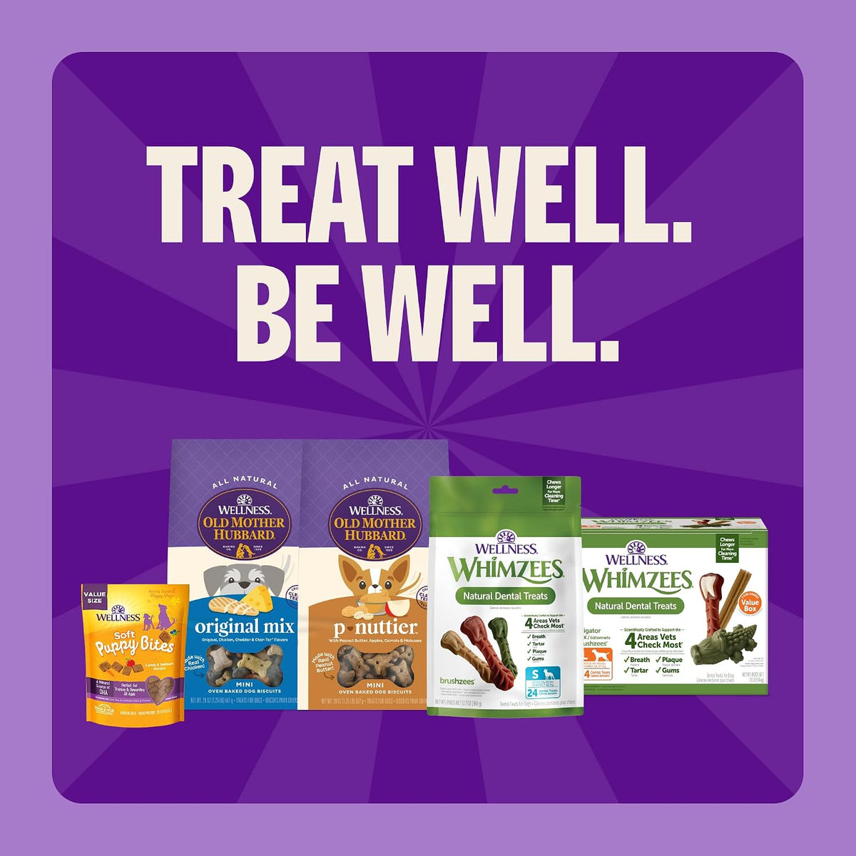 Whimzees Wellness Brushzees Natural Dog Dental Treat, VOHC Accepted Chews, Freshens Breath, Extra-Small Size, 12.7 oz Bag