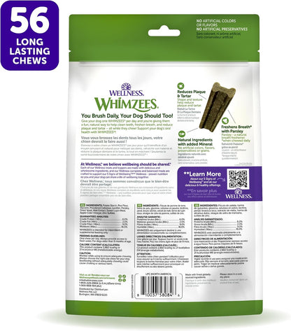 Whimzees Wellness Brushzees Natural Dog Dental Treat, VOHC Accepted Chews, Freshens Breath, Extra-Small Size, 12.7 oz Bag