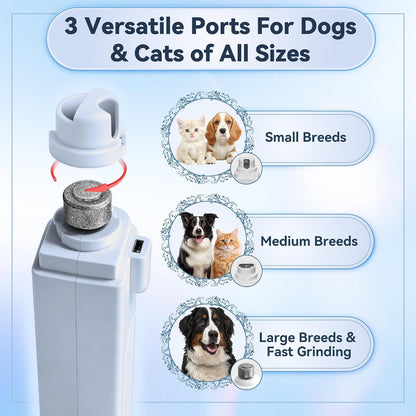 2-in-1 Quiet Electric Pet Nail Clipper & Grinder with Light for Dogs Cats