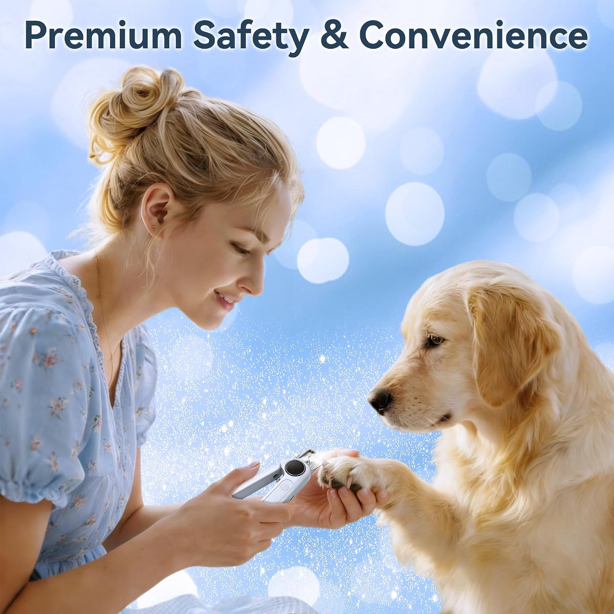 2-in-1 Quiet Electric Pet Nail Clipper & Grinder with Light for Dogs Cats