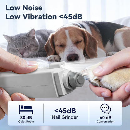 2-in-1 Quiet Electric Pet Nail Clipper & Grinder with Light for Dogs Cats