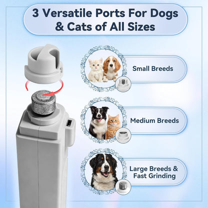 2-in-1 Quiet Electric Pet Nail Clipper & Grinder with Light for Dogs Cats