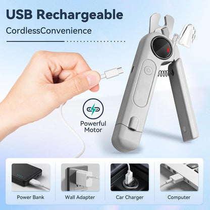 2-in-1 Quiet Electric Pet Nail Clipper & Grinder with Light for Dogs Cats