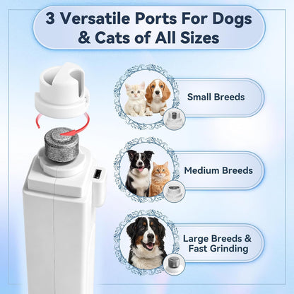 2-in-1 Quiet Electric Pet Nail Clipper & Grinder with Light for Dogs Cats