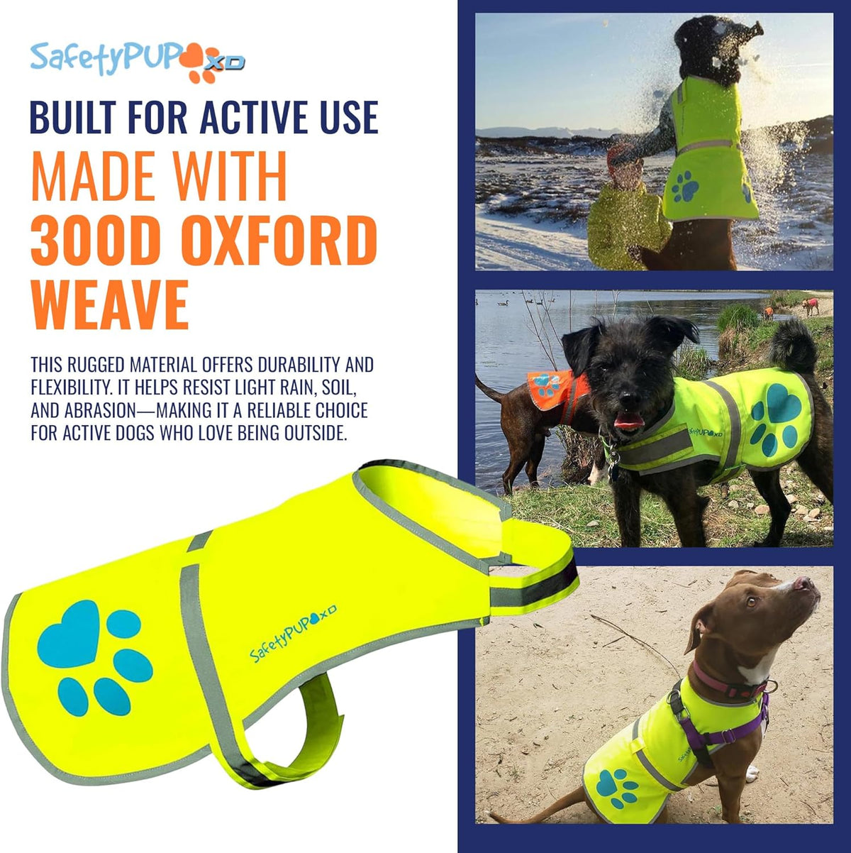 Reflective Dog Vest, Hi Vis Safety Gear for Low-Light Morning & Night Walks