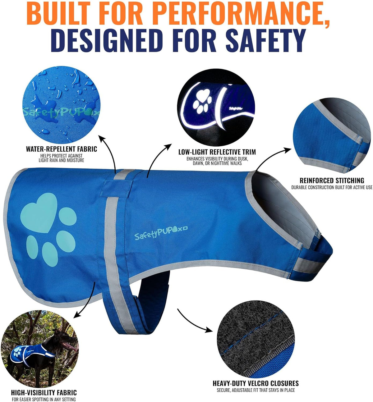 Reflective Dog Vest, Hi Vis Safety Gear for Low-Light Morning & Night Walks