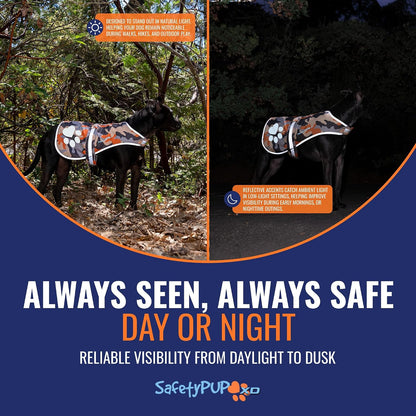Reflective Dog Vest, Hi Vis Safety Gear for Low-Light Morning & Night Walks