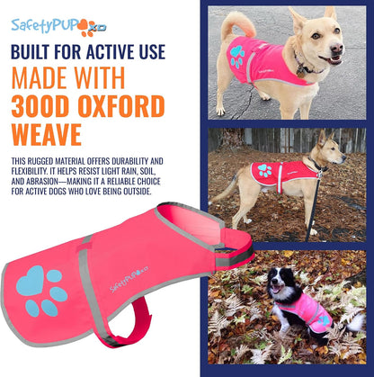Reflective Dog Vest, Hi Vis Safety Gear for Low-Light Morning & Night Walks