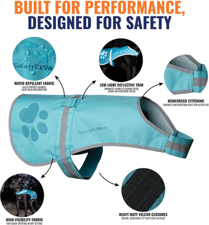 Reflective Dog Vest, Hi Vis Safety Gear for Low-Light Morning & Night Walks