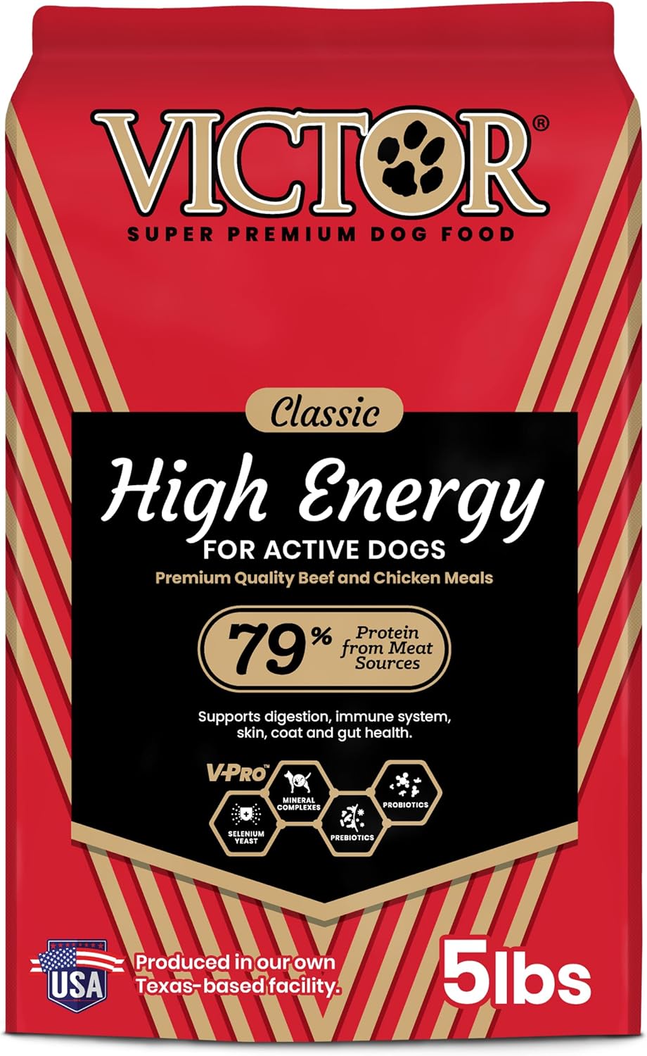 High Energy Dry Dog Food - Gluten Free Active Canine Kibble, 5 lb