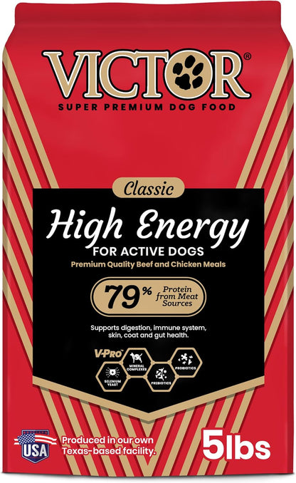 High Energy Dry Dog Food - Gluten Free Active Canine Kibble, 5 lb