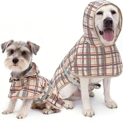 Dog Raincoat Hooded Slicker Poncho with Leash Hole, Raincoat for Small Medium Dogs, Waterproof Doggie Rain Jacket with Reflective Strip, Adjustable Lightweight Puppy Rainwear, Pink S