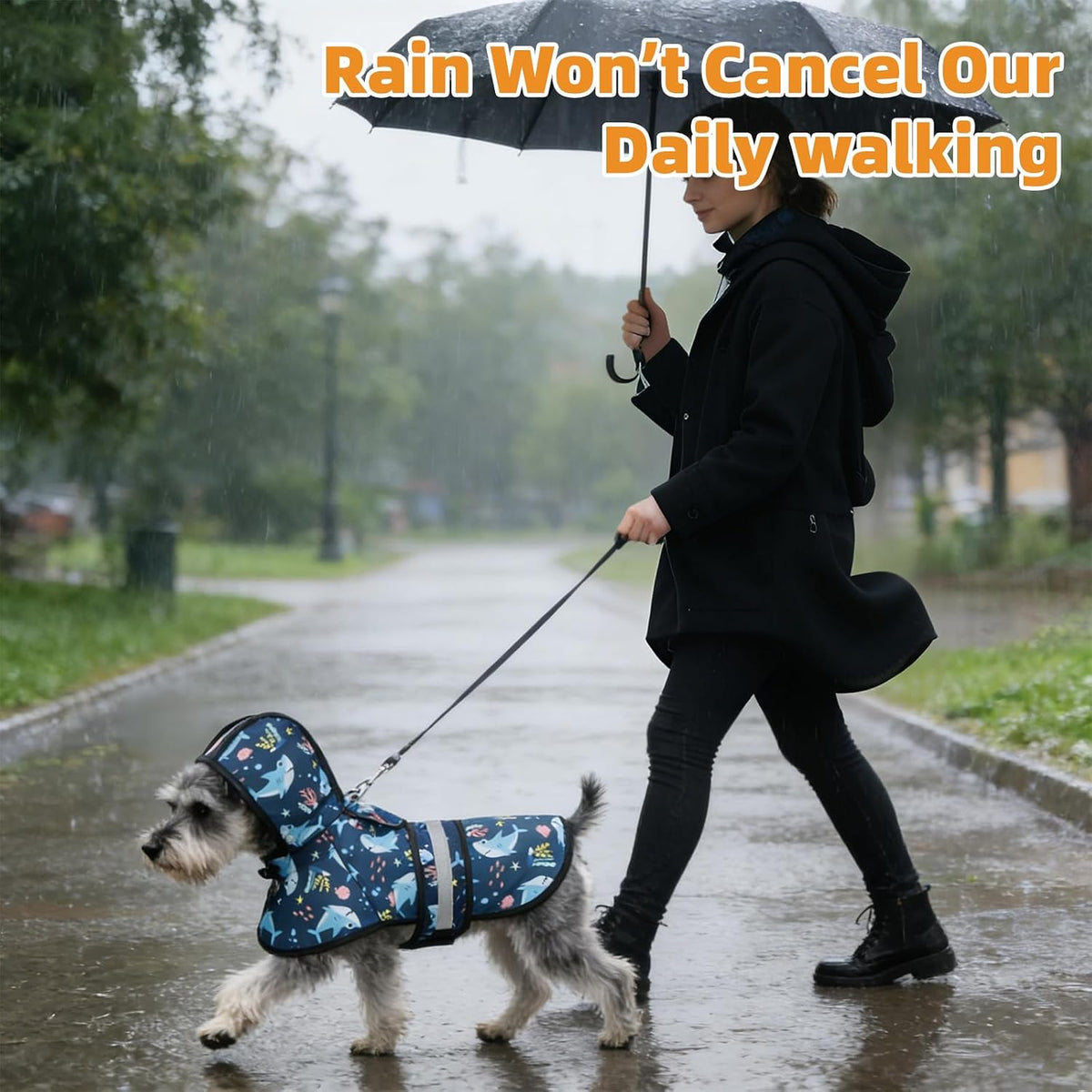 Dog Raincoat Hooded Slicker Poncho with Leash Hole, Raincoat for Small Medium Dogs, Waterproof Doggie Rain Jacket with Reflective Strip, Adjustable Lightweight Puppy Rainwear, Pink S