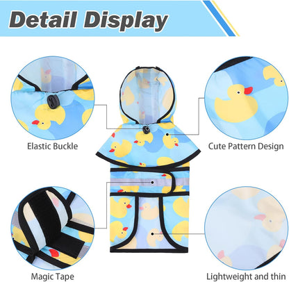 Dog Raincoat Hooded Slicker Poncho with Leash Hole, Raincoat for Small Medium Dogs, Waterproof Doggie Rain Jacket with Reflective Strip, Adjustable Lightweight Puppy Rainwear, Pink S