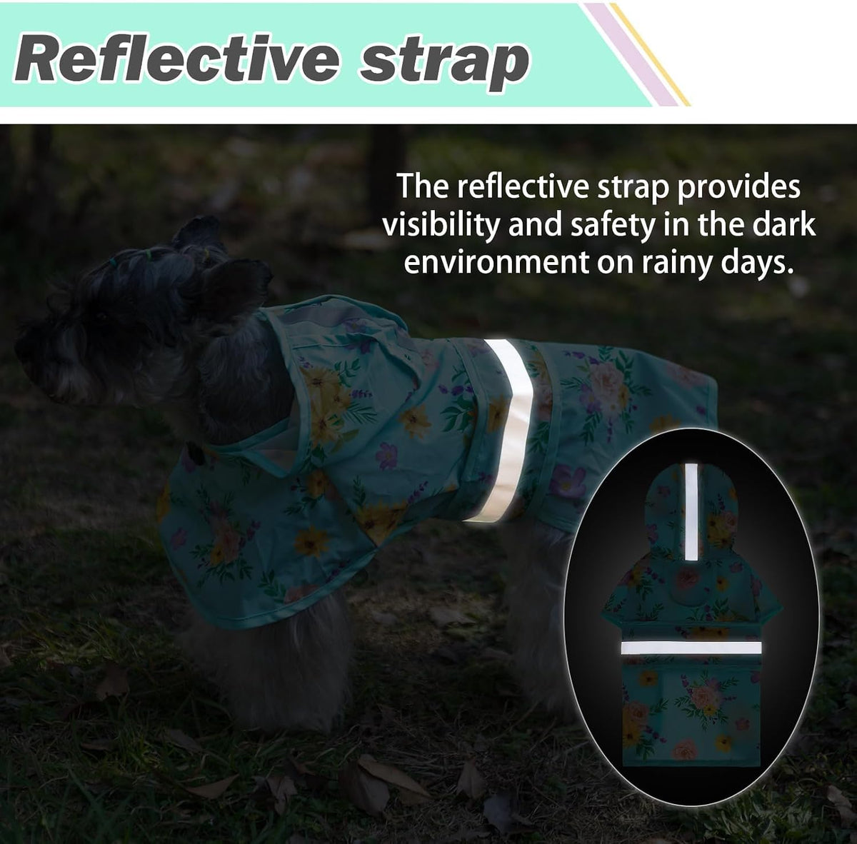 Dog Raincoat Hooded Slicker Poncho with Leash Hole, Raincoat for Small Medium Dogs, Waterproof Doggie Rain Jacket with Reflective Strip, Adjustable Lightweight Puppy Rainwear, Pink S