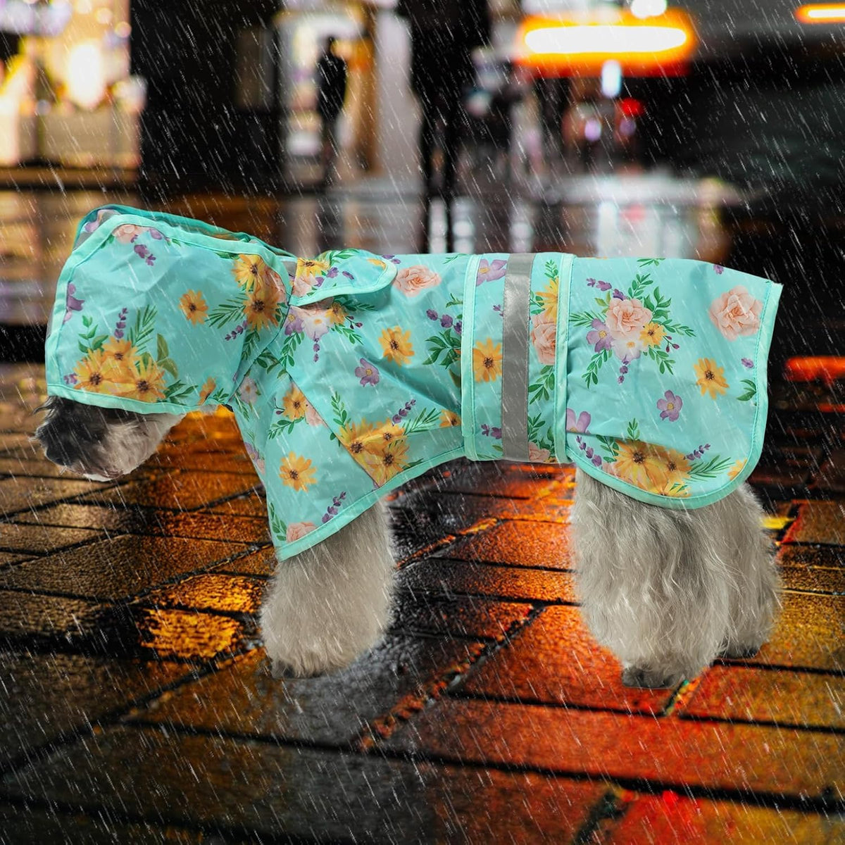 Dog Raincoat Hooded Slicker Poncho with Leash Hole, Raincoat for Small Medium Dogs, Waterproof Doggie Rain Jacket with Reflective Strip, Adjustable Lightweight Puppy Rainwear, Pink S