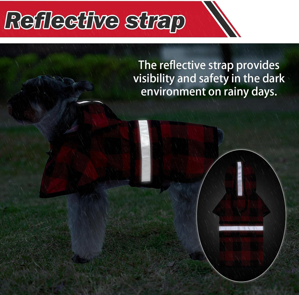 Dog Raincoat Hooded Slicker Poncho with Leash Hole, Raincoat for Small Medium Dogs, Waterproof Doggie Rain Jacket with Reflective Strip, Adjustable Lightweight Puppy Rainwear, Pink S