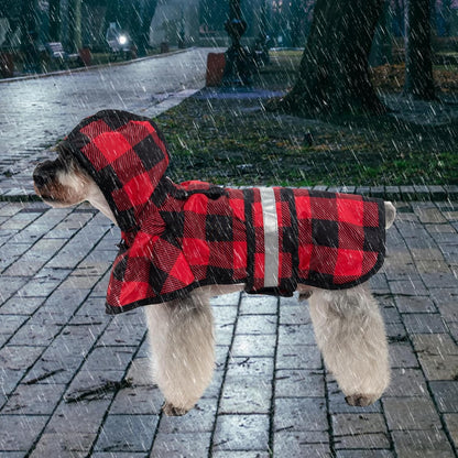 Dog Raincoat Hooded Slicker Poncho with Leash Hole, Raincoat for Small Medium Dogs, Waterproof Doggie Rain Jacket with Reflective Strip, Adjustable Lightweight Puppy Rainwear, Pink S