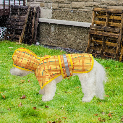 Dog Raincoat Hooded Slicker Poncho with Leash Hole, Raincoat for Small Medium Dogs, Waterproof Doggie Rain Jacket with Reflective Strip, Adjustable Lightweight Puppy Rainwear, Pink S