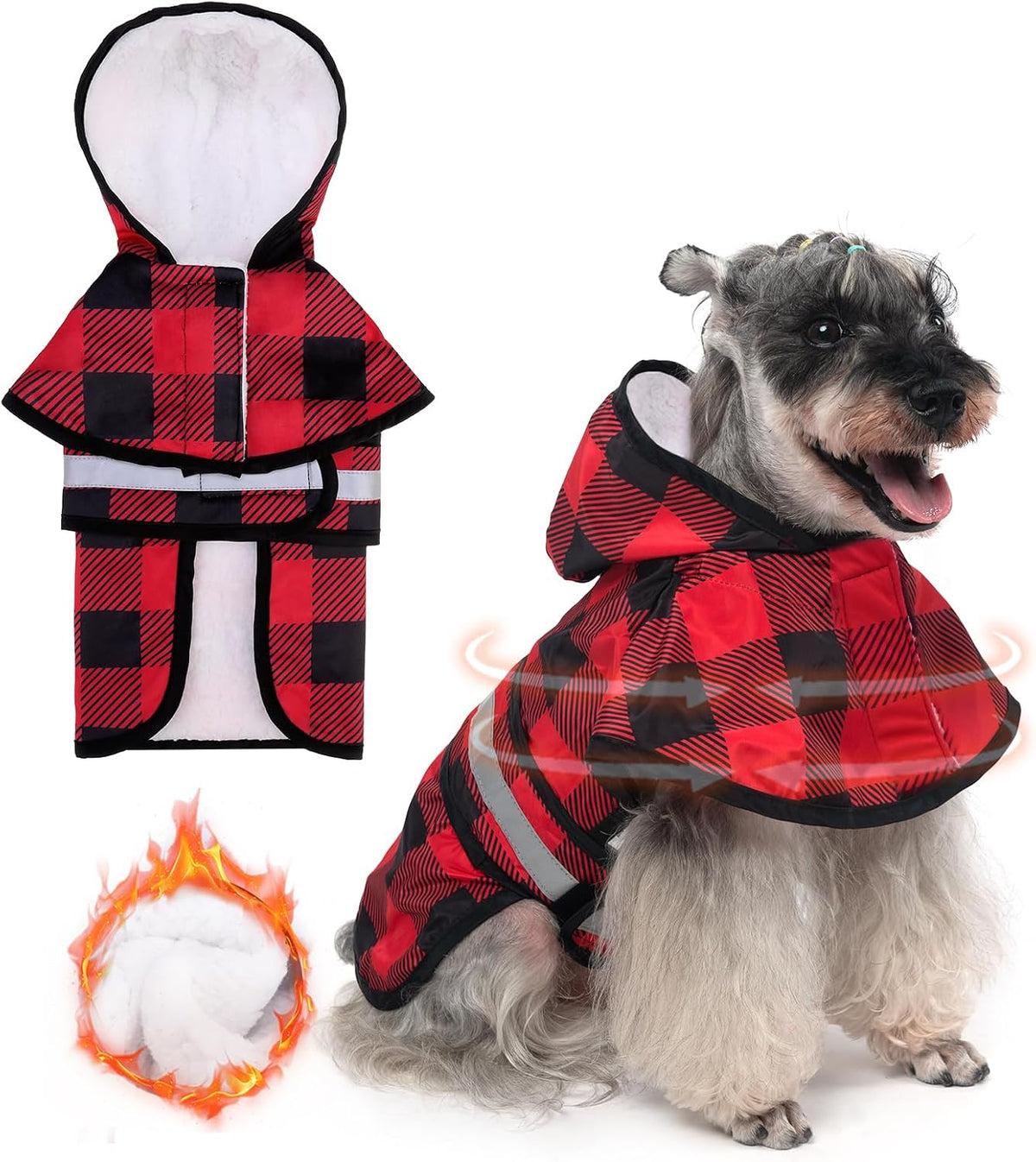 Dog Raincoat Hooded Slicker Poncho with Leash Hole, Raincoat for Small Medium Dogs, Waterproof Doggie Rain Jacket with Reflective Strip, Adjustable Lightweight Puppy Rainwear, Pink S