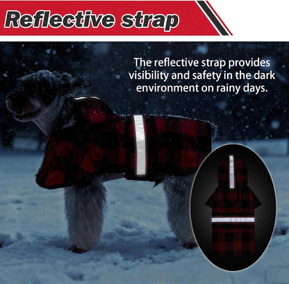 Dog Raincoat Hooded Slicker Poncho with Leash Hole, Raincoat for Small Medium Dogs, Waterproof Doggie Rain Jacket with Reflective Strip, Adjustable Lightweight Puppy Rainwear, Pink S