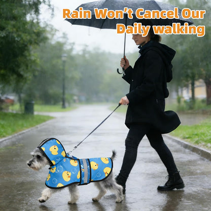 Dog Raincoat Hooded Slicker Poncho with Leash Hole, Raincoat for Small Medium Dogs, Waterproof Doggie Rain Jacket with Reflective Strip, Adjustable Lightweight Puppy Rainwear, Pink S