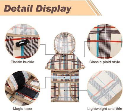 Dog Raincoat Hooded Slicker Poncho with Leash Hole, Raincoat for Small Medium Dogs, Waterproof Doggie Rain Jacket with Reflective Strip, Adjustable Lightweight Puppy Rainwear, Pink S