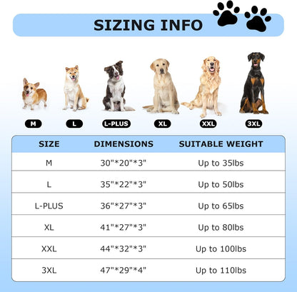 Waterproof Dog Bed Covers Replacement Washable, Pet Bed Cover Only | Removable Machine-Washable Soft Plush Cover in Easy-Clean, Non-Slip Bottom, Zipper Closure, 35x22x3 Inches, Grey