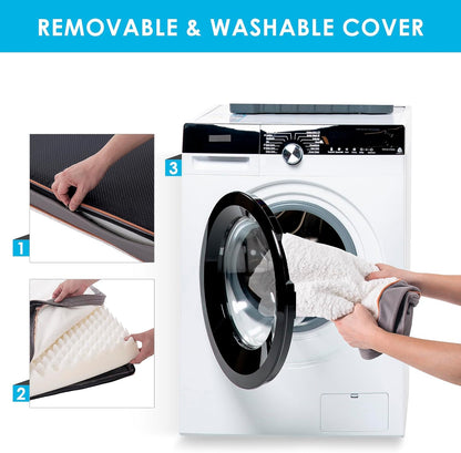 Waterproof Dog Bed Covers Replacement Washable, Pet Bed Cover Only | Removable Machine-Washable Soft Plush Cover in Easy-Clean, Non-Slip Bottom, Zipper Closure, 35x22x3 Inches, Grey
