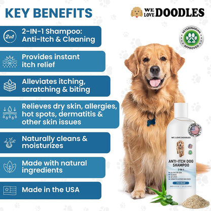 Premium Oatmeal Shampoo & Conditioner for Dogs with Sensitive & Itchy Skin