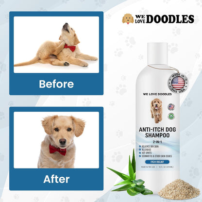 Premium Oatmeal Shampoo & Conditioner for Dogs with Sensitive & Itchy Skin