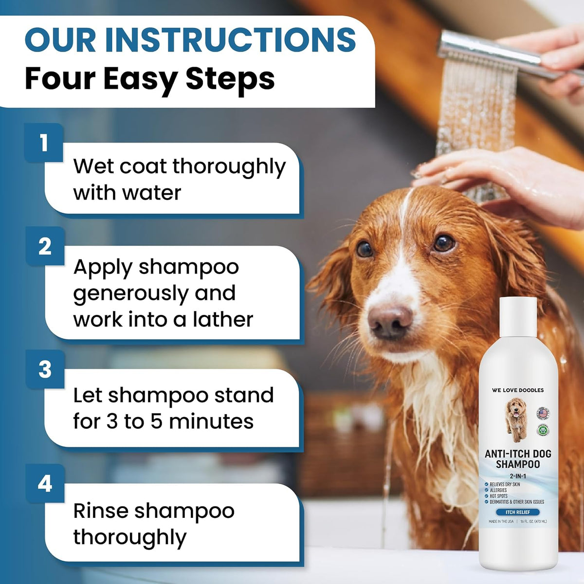 Premium Oatmeal Shampoo & Conditioner for Dogs with Sensitive & Itchy Skin