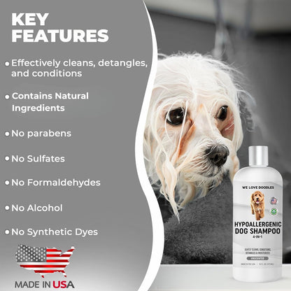 Premium Oatmeal Shampoo & Conditioner for Dogs with Sensitive & Itchy Skin