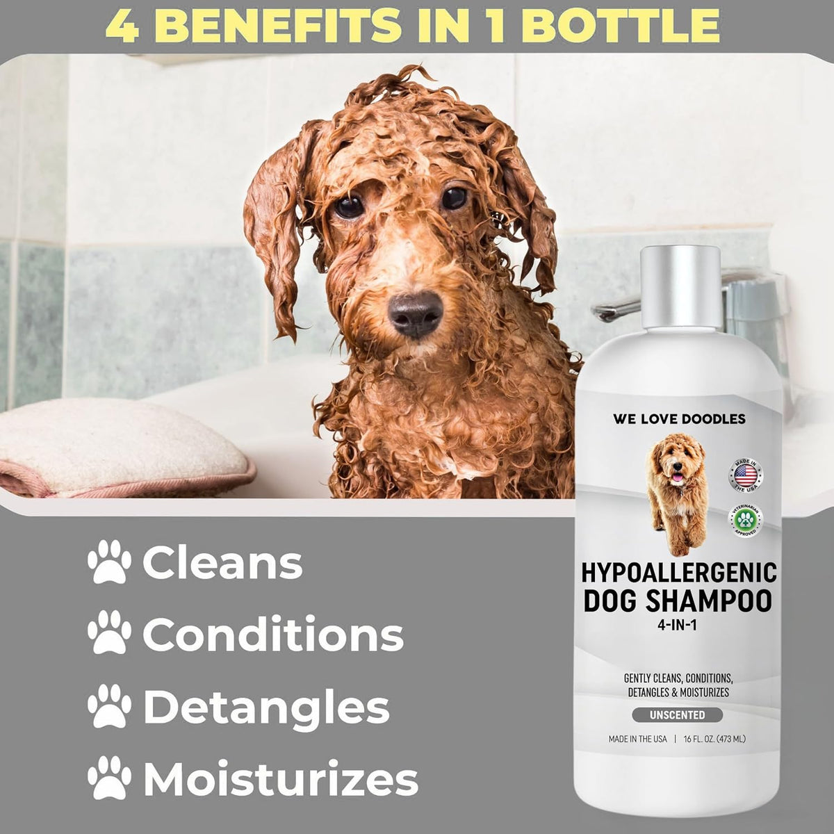Premium Oatmeal Shampoo & Conditioner for Dogs with Sensitive & Itchy Skin