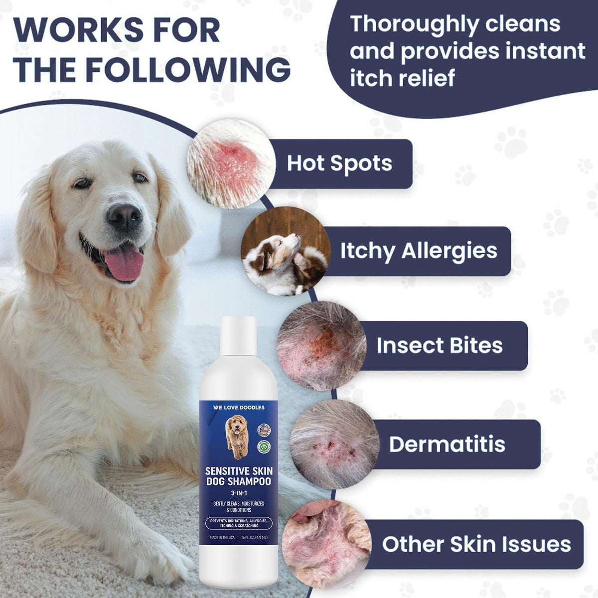 Premium Oatmeal Shampoo & Conditioner for Dogs with Sensitive & Itchy Skin