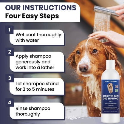 Premium Oatmeal Shampoo & Conditioner for Dogs with Sensitive & Itchy Skin
