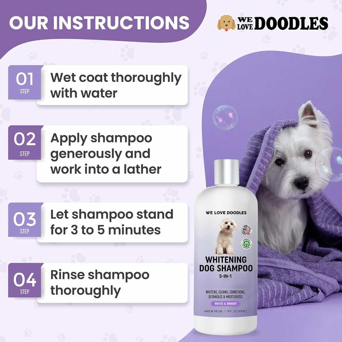 Premium Oatmeal Shampoo & Conditioner for Dogs with Sensitive & Itchy Skin