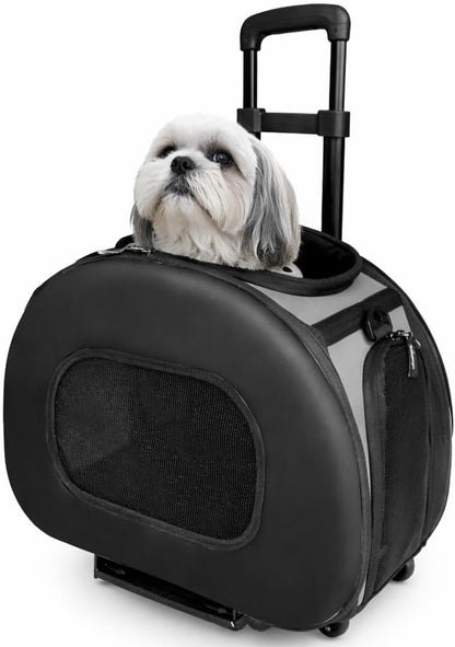 ® 'Final Destination' Military-Grade Hardshell and Light 2-in-1 Wheeled or Carrying Travel Airline Cat and Dog Carrier Crate or Portable Pet Kennel