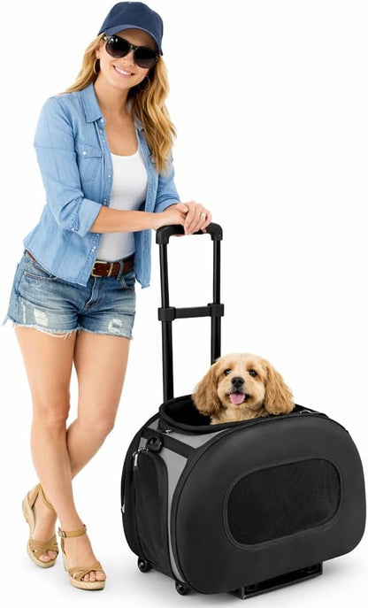 ® 'Final Destination' Military-Grade Hardshell and Light 2-in-1 Wheeled or Carrying Travel Airline Cat and Dog Carrier Crate or Portable Pet Kennel