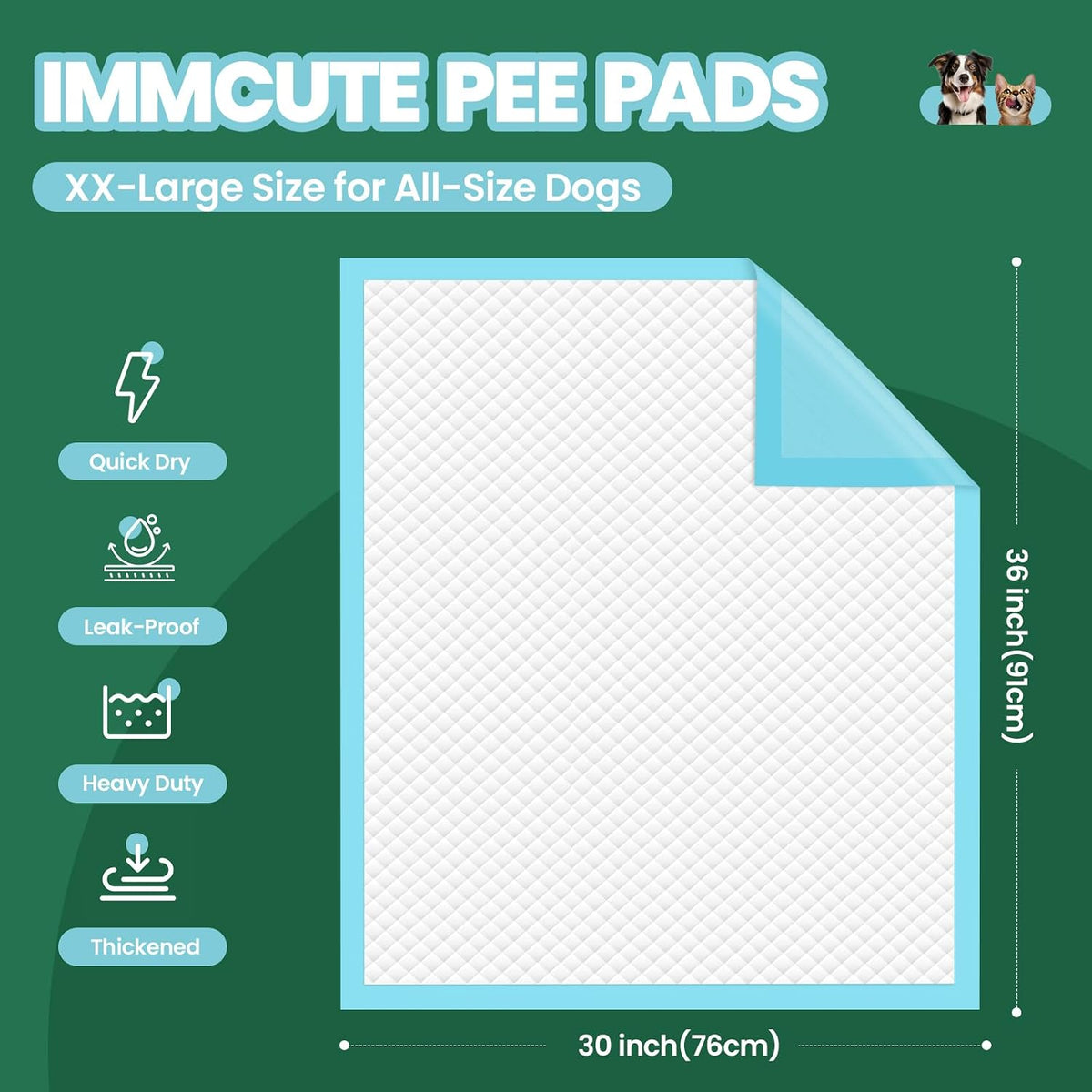 50 Pack Dog Pads XL, 30"x36" Great Value Puppy Pads