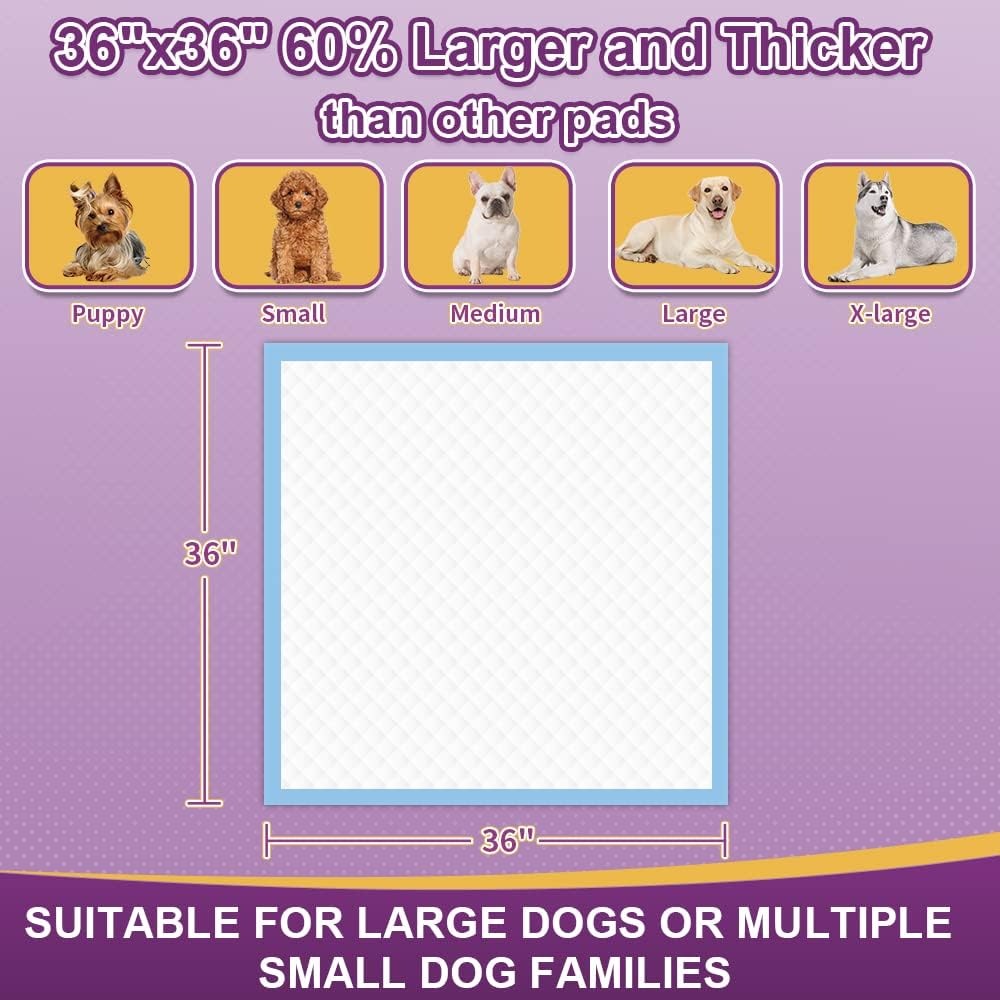 50 Pack Dog Pads XL, 30"x36" Great Value Puppy Pads