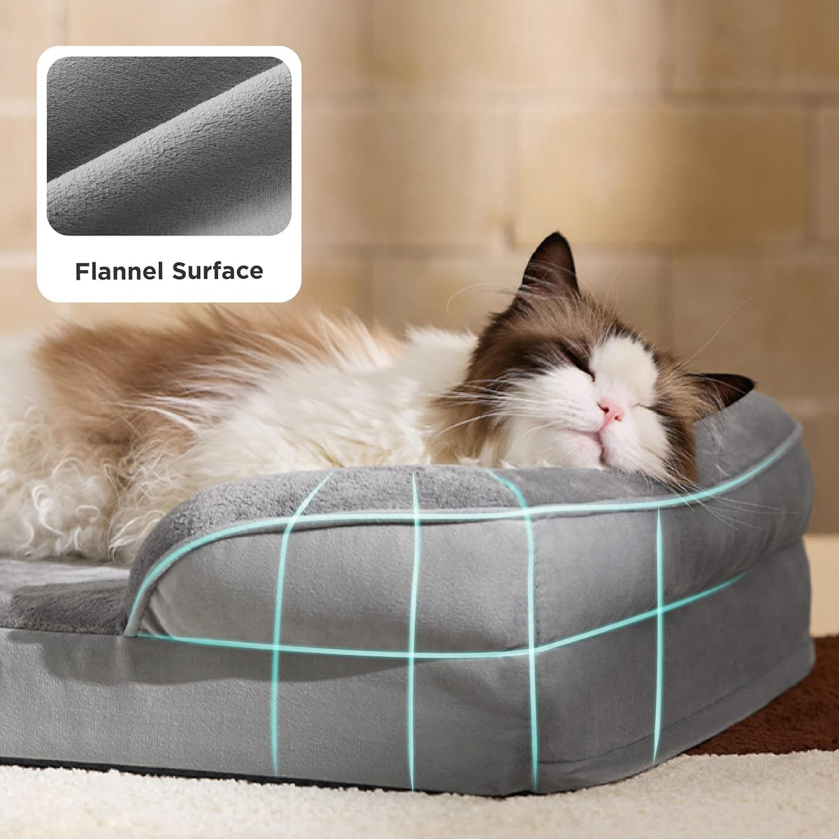 Orthopedic Dog Bed Medium with Removable Washable Cover, 28" Grey | Classic Dog Couch Sofa Waterproof, Cozy Bolster Sides, Nonslip Bottom, Comfy Pet Bed for Puppies, Cats, Senior Dogs, Dog Gift