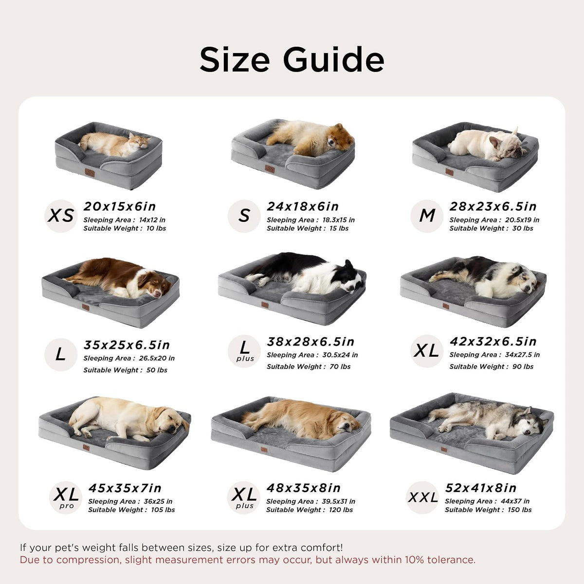 Orthopedic Dog Bed Medium with Removable Washable Cover, 28" Grey | Classic Dog Couch Sofa Waterproof, Cozy Bolster Sides, Nonslip Bottom, Comfy Pet Bed for Puppies, Cats, Senior Dogs, Dog Gift
