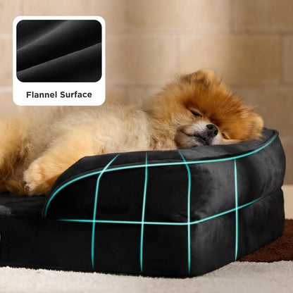 Orthopedic Dog Bed Medium with Removable Washable Cover, 28" Grey | Classic Dog Couch Sofa Waterproof, Cozy Bolster Sides, Nonslip Bottom, Comfy Pet Bed for Puppies, Cats, Senior Dogs, Dog Gift