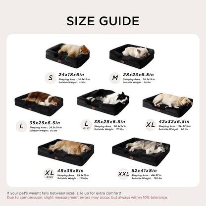 Orthopedic Dog Bed Medium with Removable Washable Cover, 28" Grey | Classic Dog Couch Sofa Waterproof, Cozy Bolster Sides, Nonslip Bottom, Comfy Pet Bed for Puppies, Cats, Senior Dogs, Dog Gift