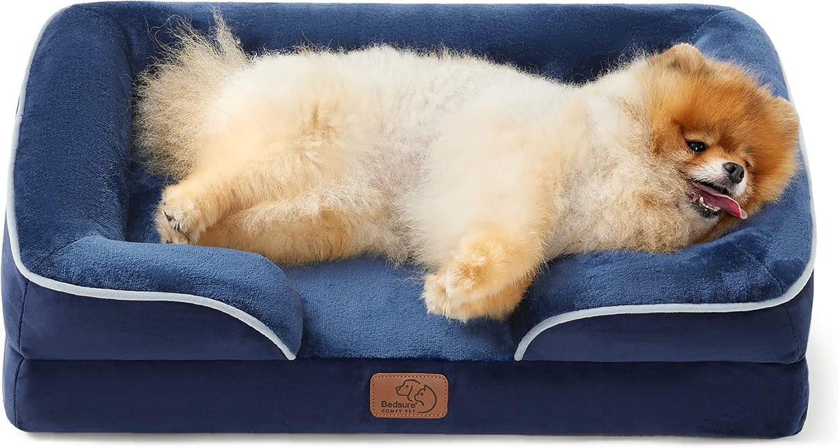 Orthopedic Dog Bed Medium with Removable Washable Cover, 28" Grey | Classic Dog Couch Sofa Waterproof, Cozy Bolster Sides, Nonslip Bottom, Comfy Pet Bed for Puppies, Cats, Senior Dogs, Dog Gift